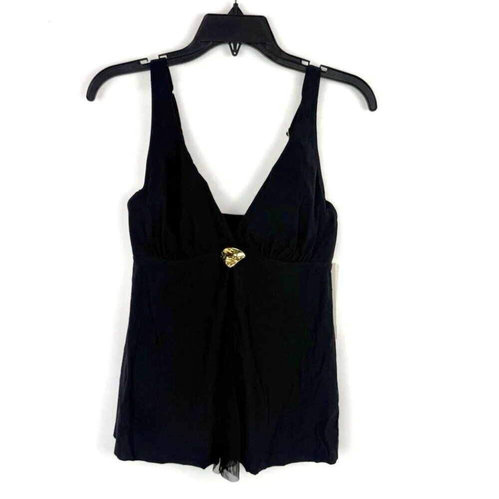 Amoressa Women’s Black Tankini Top Size 8